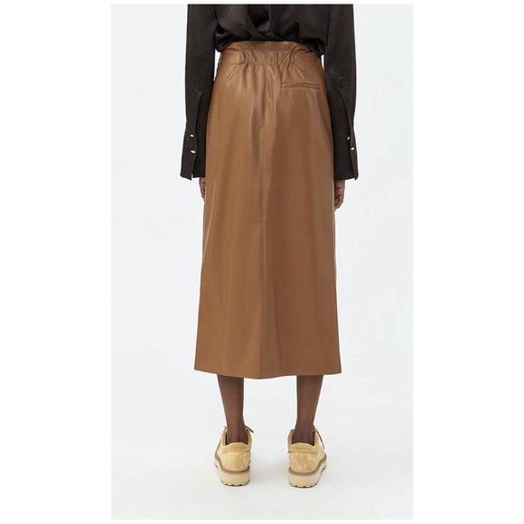 NANUSHKA Amas Vegan Leather Skirt Brown - Picture 4 of 8